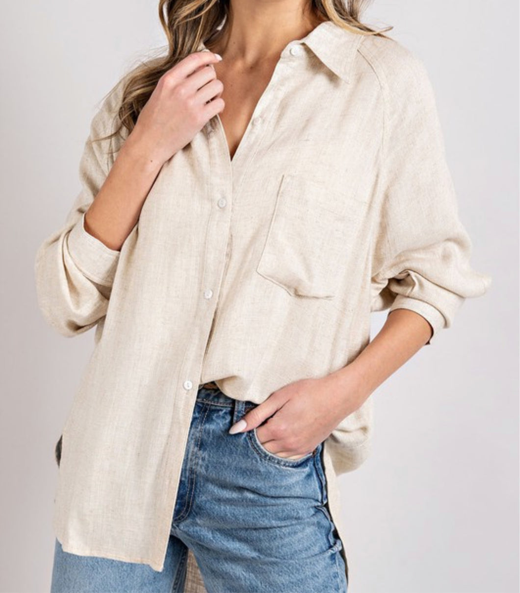 Linen Button Up Top